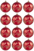 Hand Painted Shatterproof Bauble Design 43 (12 Pack)