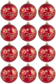 Hand Painted Shatterproof Bauble Design 43 (12 Pack)