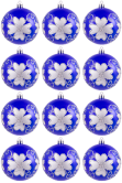 Hand Painted Shatterproof Bauble Design 44 (9-12 Pack)