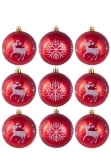 Hand Painted Shatterproof Bauble Design 9 (9-12 Pack)