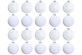 15cm White Bauble Set Shiny/Matt (20 pc)