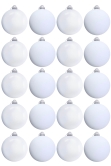 15cm White Bauble Set Shiny/Matt (20 pc)