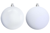 8cm White Bauble Set Shiny/Matt (40 pc)