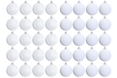 6cm White Bauble Set Shiny/Matt (40 pc)