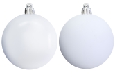 6cm White Bauble Set Shiny/Matt (40 pc)