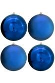 25cm Blue Bauble Set Shiny/Matt (4 pc)