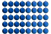 6cm Blue Bauble Set Shiny/Matt (40 pc)