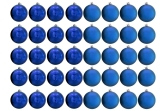 8cm Blue Bauble Set Shiny/Matt (40 pc)