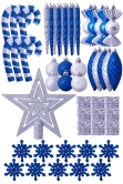 The 196pc Blue & Silver Full Heavy Coverage Bauble Set (7ft trees)