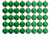 6cm Green Bauble Set Shiny/Matt (40 pc)