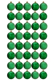 6cm Green Bauble Set Shiny/Matt (40 pc)