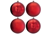 25cm Red Bauble Set Shiny/Matte (4 pc)