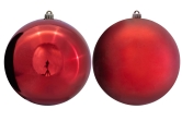 25cm Red Bauble Set Shiny/Matte (4 pc)