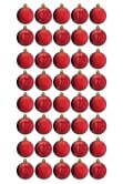 6cm Red Bauble Set Shiny/Matt (40 pc)