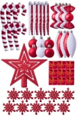 The 128pc Red & White Full Heavy Coverage Bauble Set (6ft trees)