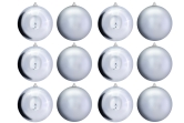 20cm Silver Bauble Set Shiny/Matt (12 pc)