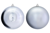 20cm Silver Bauble Set Shiny/Matt (12 pc)