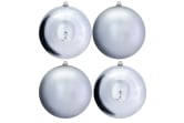 25cm Silver Bauble Set Shiny/Matt (4 pc)