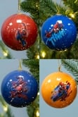 7.5cm Comic Book Spiderman Baubles (4pc) - Marvel Licensed