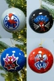 7.5cm Comic Book Spidey Baubles (4pc) - Marvel Licensed