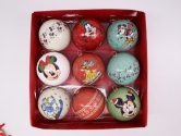 Disney Licensed 7.5cm Classic Mickey Mouse bauble decorations 9pcs