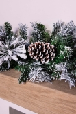 180cm Flocked Decorated Mixed Pine Garland with Pine Cones