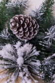 180cm Flocked Decorated Mixed Pine Garland with Pine Cones