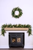 180cm Pre-lit Decorated PE Pine Garland with White Berries