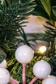 180cm Pre-lit Decorated PE Pine Garland with White Berries