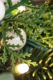 180cm Pre-lit Decorated PE Pine Garland with White Berries