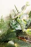 180cm Pre-lit Frosted Decorated PE Pine Garland with White Berries