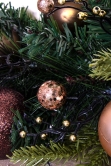 180cm Decorated Mixed Pine Garland with Bronze & Copper Baubles