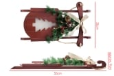 Battery-Operated 55cm Red Decorative Wooden Sled - Tree Design