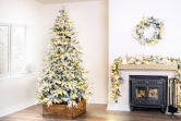 The 10ft Pre-Lit Snowy Alpine Tree Warm White