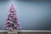 The Pre-lit 7ft Silver Majestic Pine Tree - Pink LED lights