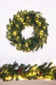 The Pre-lit Ultra Mixed Pine Wreath (50cm-60cm)