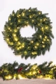 The 60cm Pre-lit Ultra Mixed Pine Wreath