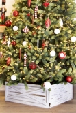 White Gold Wooden Tree Skirt - For 6ft-8ft Trees (Square Fit)