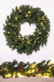 The 60cm Pre-lit Vivace Pine Wreath