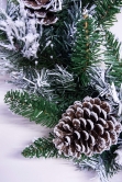 50cm Flocked Decorated Mixed Pine Wreath with Pine Cones