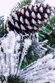 50cm Flocked Decorated Mixed Pine Wreath with Pine Cones