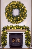 150cm Pre-lit Extra Thick Arbor Vitae Wreath