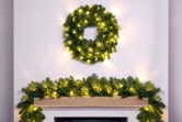 60cm Pre-lit Extra Thick Arbor Vitae Wreath