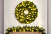 90cm Pre-lit Extra Thick Arbor Vitae Wreath