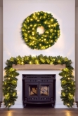 90cm Pre-lit Extra Thick Arbor Vitae Wreath