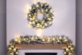 Pre-lit Flocked Extra Wide Arbor Vitae Wreath (60cm - 150cm)