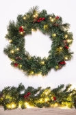 The Pre-lit Majestic Dew Pine Wreath (45cm-60cm)