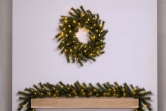 The 60cm Battery Pre-lit Matterhorn Pine Wreath