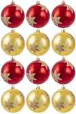 Hand Painted Shatterproof Bauble Design 32 (12 Pack)