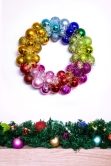 33cm Multicolour Shatterproof Bauble Wreath